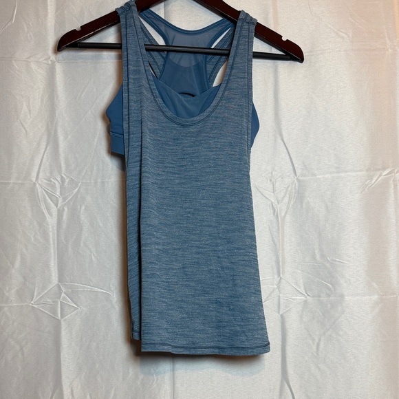 Lululemon Swiftly Tech Racerback Tank Top Blue Heather Size 4 Gym Yoga Athletic - Picture 1 of 3